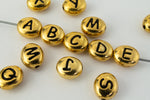 6mm x 5mm Antique Gold Tierracast Pewter Letter "T" Bead #CKT238-General Bead