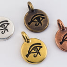 17mm Antique Brass Tierracast Eye of Horus Charm #CKD300-General Bead