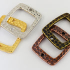 21mm Rhodium TierraCast Hammered Rectangle Link (15 Pcs) #CK473-General Bead