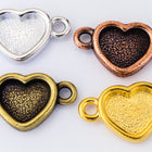 21mm Antique Copper Tierracast Heart Bezel Link (20 Pcs) #CK501-General Bead