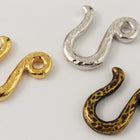 14mm Bright Gold Tierracast Pewter Hammered Hook & Eye Clasp (15 Sets) #CK519-General Bead