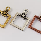 18.5mm Antique Gold Deco Square Toggle Clasp #CLB104-General Bead