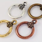 17mm Antique Silver Tierracast Pewter Beaded Toggle Clasp #CK531-General Bead