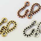 15mm Antique Silver Tierracast Pewter Beaded Hook & Eye Clasp #CK537-General Bead