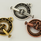 16mm Antique Silver Tierracast Tapered Bali Toggle Clasp #CK538-General Bead