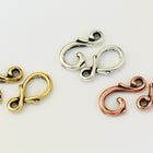 13mm Antique Copper Tierracast Pewter Vine Hook & Eye Clasp (15 Sets) #CK542-General Bead