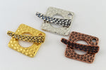 18mm Bright Gold Hammered Square Toggle Clasp #CK171-General Bead