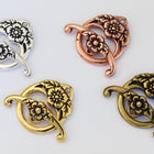 17mm Antique Copper Tierracast Pewter Floral Toggle Clasp (10 Sets) #CK558-General Bead