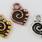 13mm Antique Copper Tierracast Spiral Heart Drop #CK564-General Bead