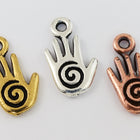 15mm Antique Gold Tierracast Spiral Hand Drop #CK568-General Bead