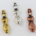 20mm Antique Copper Tierracast Spiral Goddess Drop #CK569-General Bead