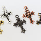 27mm Antique Silver Tierracast Fleur Cross Drop #CK572-General Bead