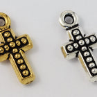15mm Antique Silver Tierracast Beaded Cross Drop #CK574-General Bead