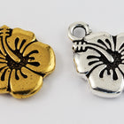 18mm Antique Gold Tierracast Hibiscus Drop #CK593-General Bead