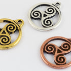 19mm Antique Copper Tierracast Triskele Drop #CK615-General Bead
