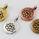 17mm Antique Gold Tierracast Lotus Charm #CK620-General Bead