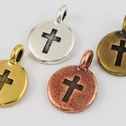 17mm Antique Silver Tierracast Cross Charm #CK623-General Bead