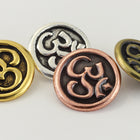 17mm Antique Brass TierraCast "Om" Button (15 Pcs) #CK635-General Bead