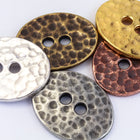 19mm Rhodium TierraCast Distressed Oval Button (20 Pcs) #CK640-General Bead