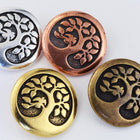 17mm Antique Copper TierraCast Bird in a Tree Button (15 Pcs) #CK642-General Bead