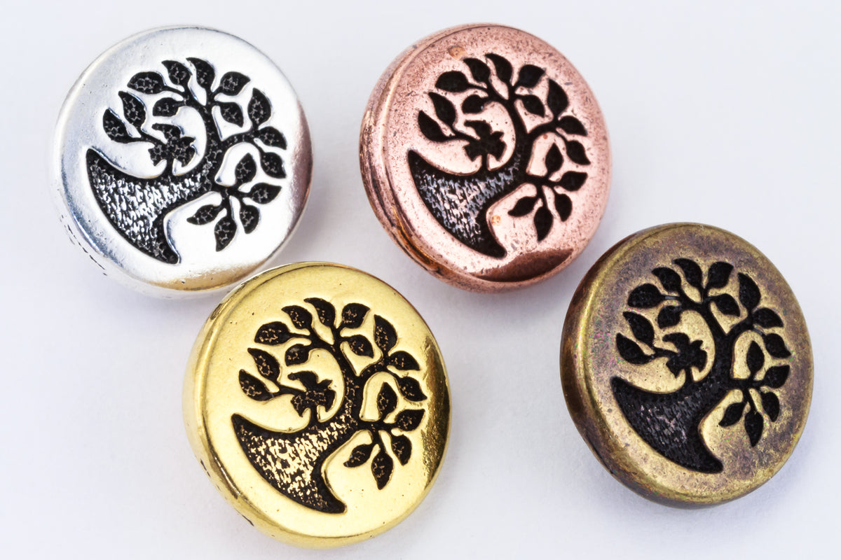 12mm Antique Gold TierraCast Bird in a Tree Button (20 Pcs) #CK647 ...