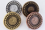 12mm Antique Brass TierraCast Beaded Bezel Button (20 Pcs) #CK649-General Bead