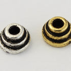 4mm Antique Gold TierraCast Pewter Stepped Bead Cap (100 Pcs) #CK715-General Bead