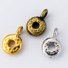 8mm Rhodium TierraCast Hammered Spacer Bail (20 Pcs) #CK730-General Bead