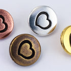 12mm Antique Copper TierraCast Heart Button (20 Pcs) #CK648-General Bead