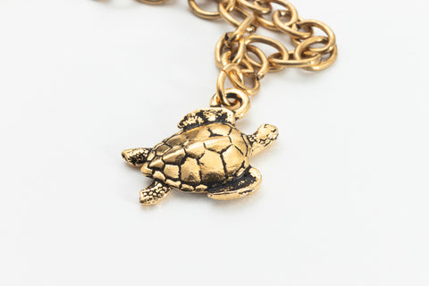 TierraCast 6-9” Gold Finish Adjustable Sea Turtle Bracelet #FJ-0000-07