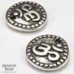 11mm Antique Silver "Om" Coin Tierracast Pewter Charm-General Bead
