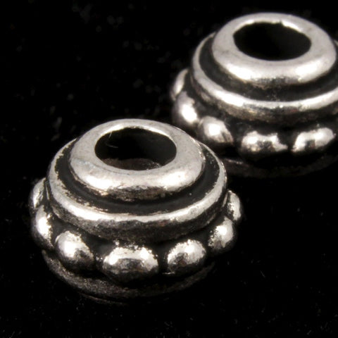 7mm Antique Silver Tierracast Pewter Beaded Bead-General Bead