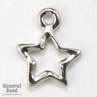 10mm x 13mm Rhodium Tierracast Wire Star Charms #CK031-General Bead