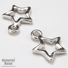 10mm x 13mm Rhodium Tierracast Wire Star Charms #CK031-General Bead