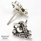 10mm Antique Silver Tierracast Pewter Duchess Ear Post #CKA037-General Bead