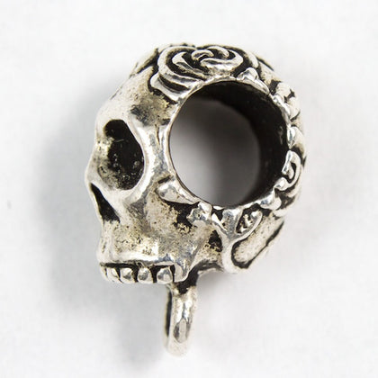 8.75mm x 16.75mm Antique Silver Tierracast Rose Skull Bail #CKA050-General Bead