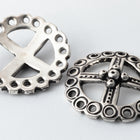 22mm TierraCast Antique Silver Four Directions Wheel Connector #CK052