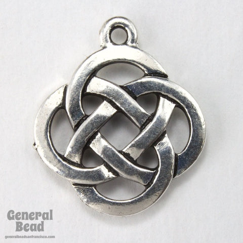 17mm x 20mm Antique Silver Tierracast Pewter Round Celtic Knot Pendant #CKA063-General Bead