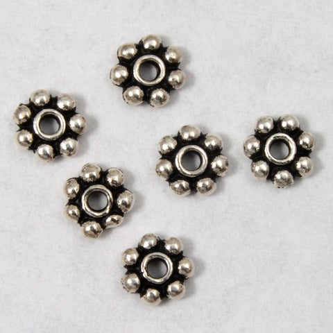 5mm Antique Silver Tierracast Pewter Beaded Daisy Spacer #CKA207-General Bead