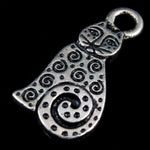 10mm x 19mm Antique Silver Tierracast Pewter Spiral Cat Charm #CKA106-General Bead