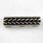 4mm x 15mm Antique Silver Tierracast Braided Three Hole Spacer Bar #CKA109-General Bead