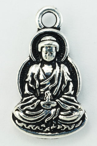 21mm Antique Silver Tierracast Pewter Buddha Charm #CKA117-General Bead