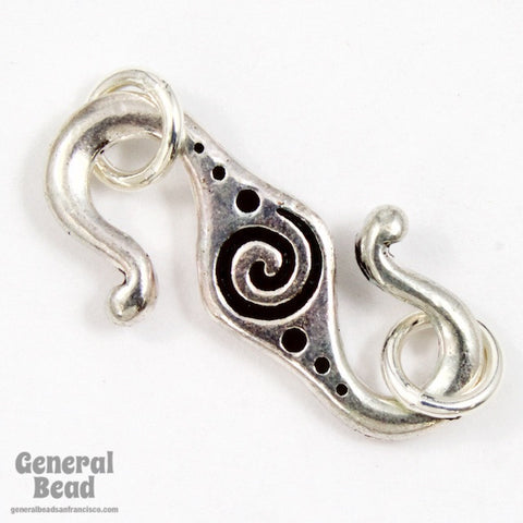 11mm x 23mm Antique Silver Spiral "S" Hook Clasp #CKA118-General Bead