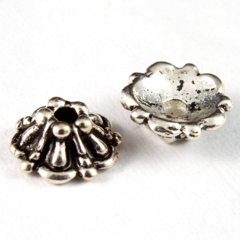 8mm Antique Silver "Tiffany" Tierracast Bead Cap #CKA129-General Bead
