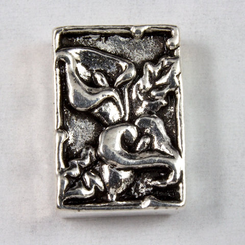 14mm x 10mm Antique Silver TierraCast Calla Lily Two Hole Spacer Bead #CK137