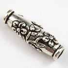 5mm x 15mm Antique Silver Tierracast Wild Rose Barrel #CKA142-General Bead