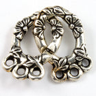 18mm x 11mm Antique Silver TierraCast Three Strand Connector Floral Sister Clasp #CK144