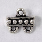 9.4mm x 10.6mm Antique Silver Tierracast Beaded Two Loop End Bar #CKA151-General Bead