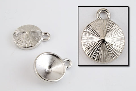 18mm x 14mm Bright Silver Setting for 12mm Swarovski Rivoli (All Colors) #CKA169-General Bead