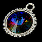 20mm x 16mm Bright Silver Twisted Setting for 12mm Swarovski Rivoli (All Colors) #CKA170-General Bead